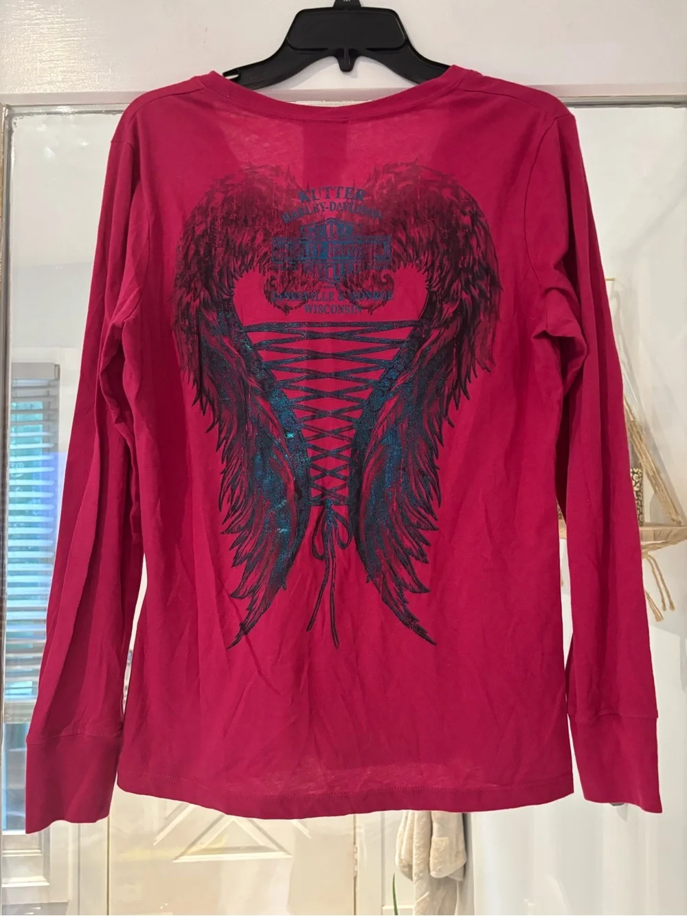 Harley-Davidson Women's Long Sleeve Hot Pink Logo Tee